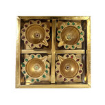 Gouden Gekleurde Diya Set (4 stuks)