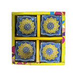 Gekleurde Vierkante Diya Set (4 stuks)