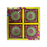 Gekleurde Vierkante Diya Set (4 stuks)