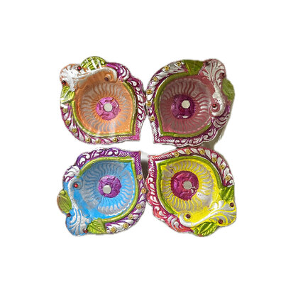 Gekleurde Diya Set 4 stuks 