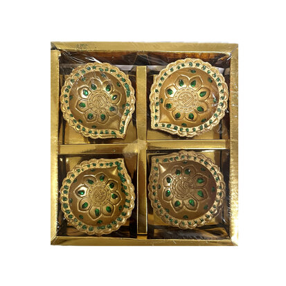 Gouden Gekleurde Diya Set (4 stuks)