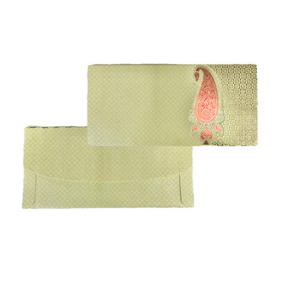 Lichtgroene Envelop met Rode Paisley Detail