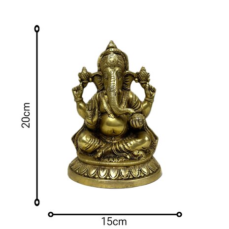 Koperen Ganesha Beeld 20 cm