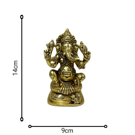 Koperen Ganesha Beeld 14 cm